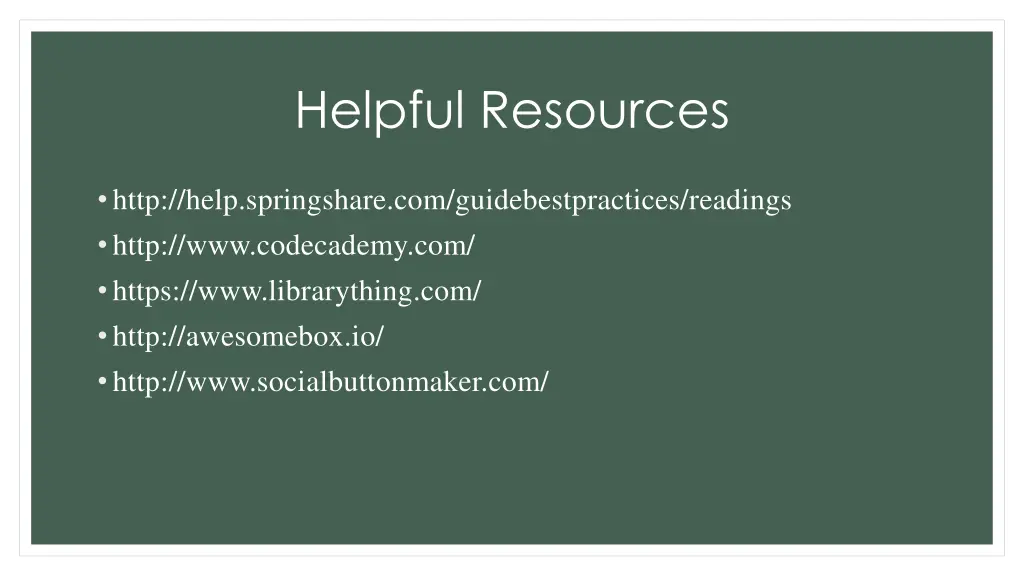 helpful resources