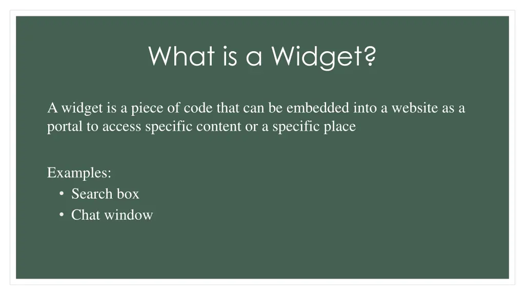 what is a widget