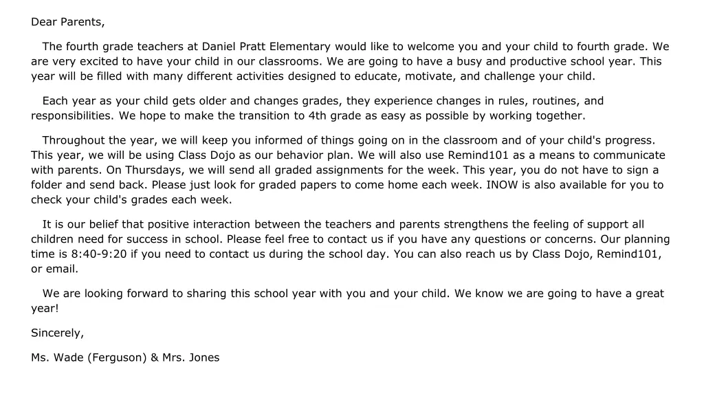 dear parents