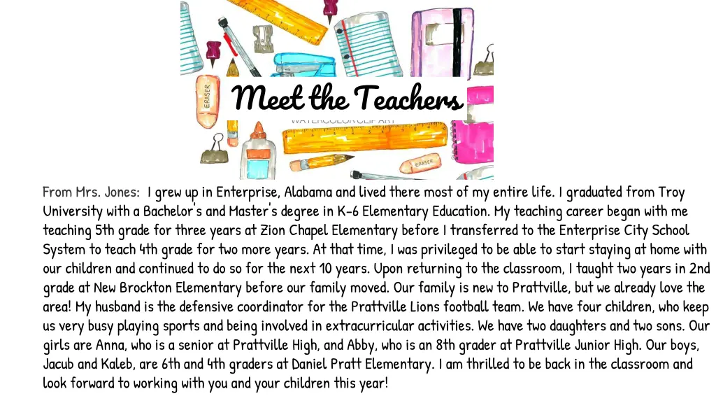 meet the teachers 1