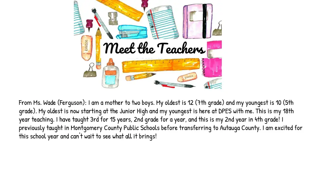 meet the teachers