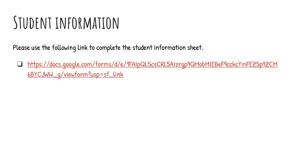 student information