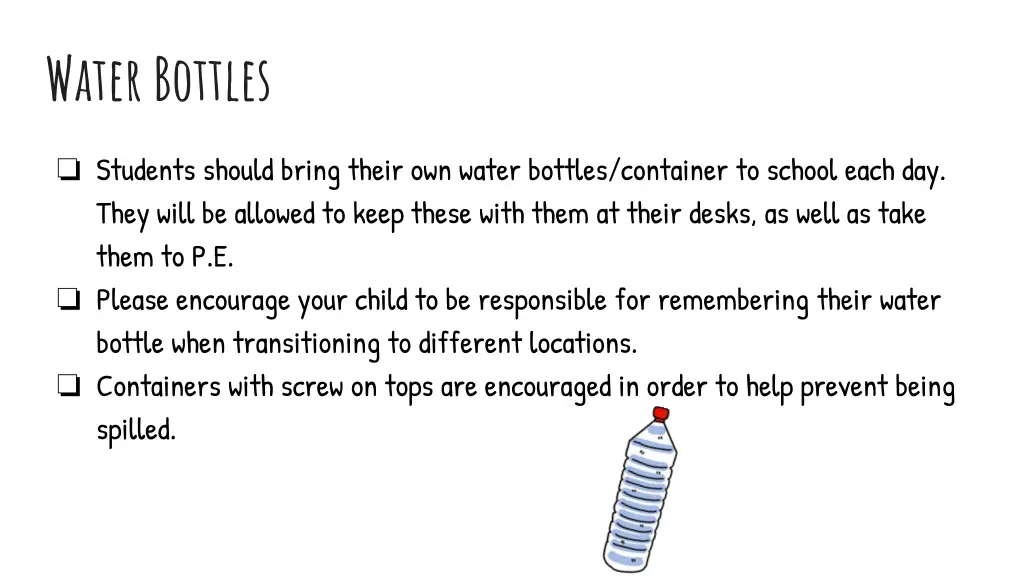 water bottles