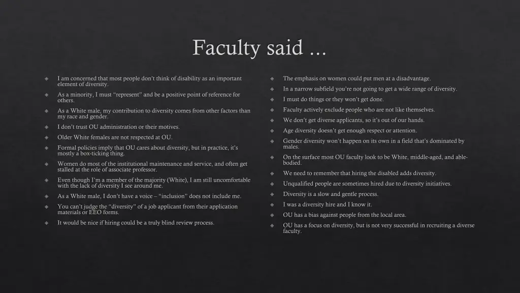faculty said