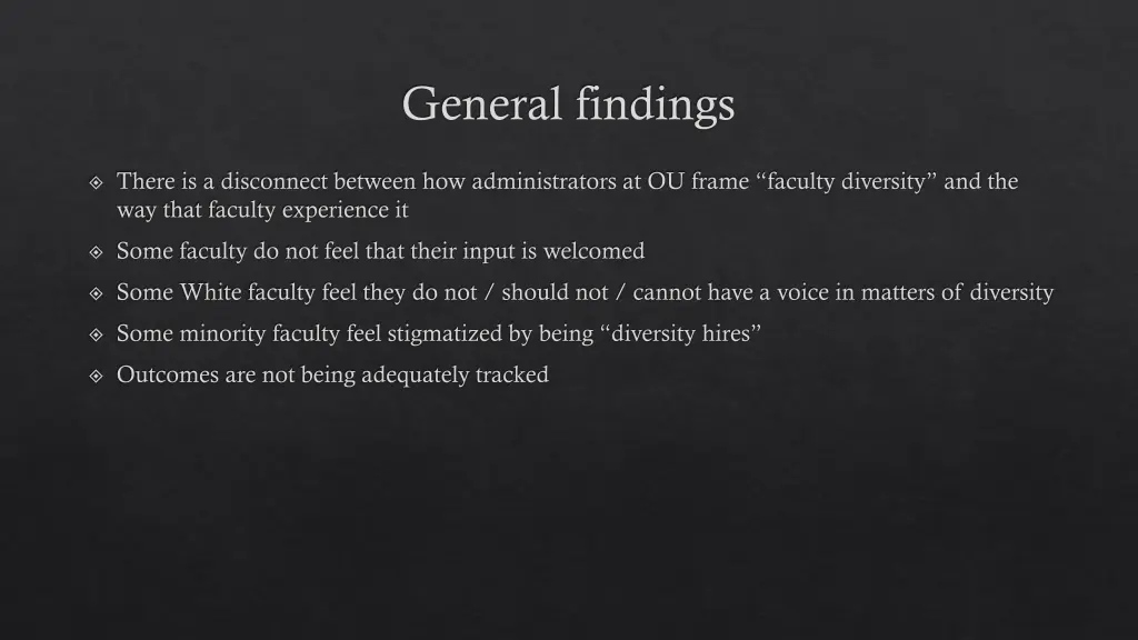 general findings