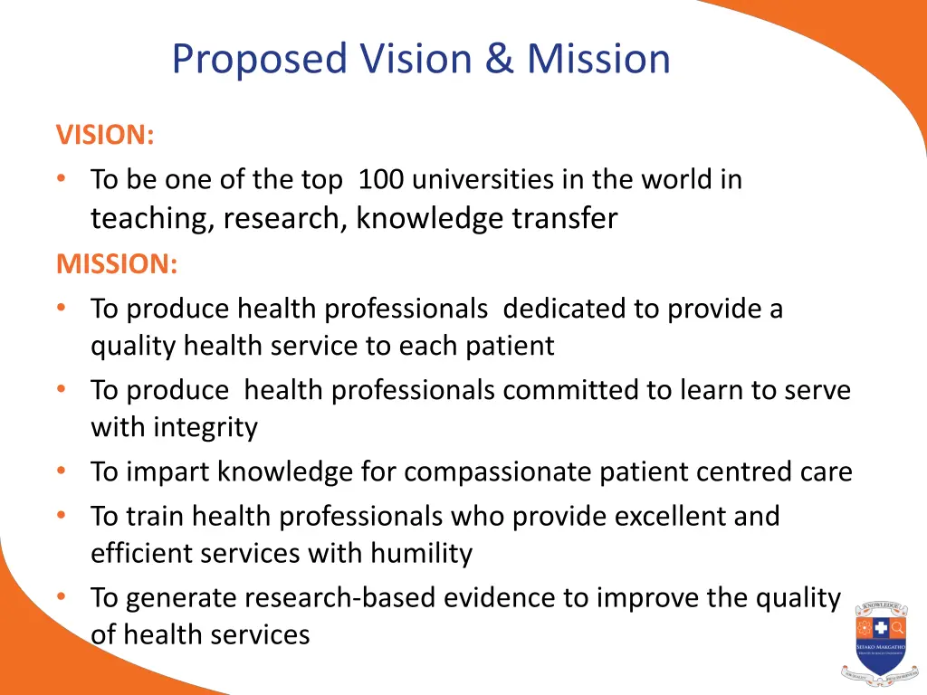 proposed vision mission