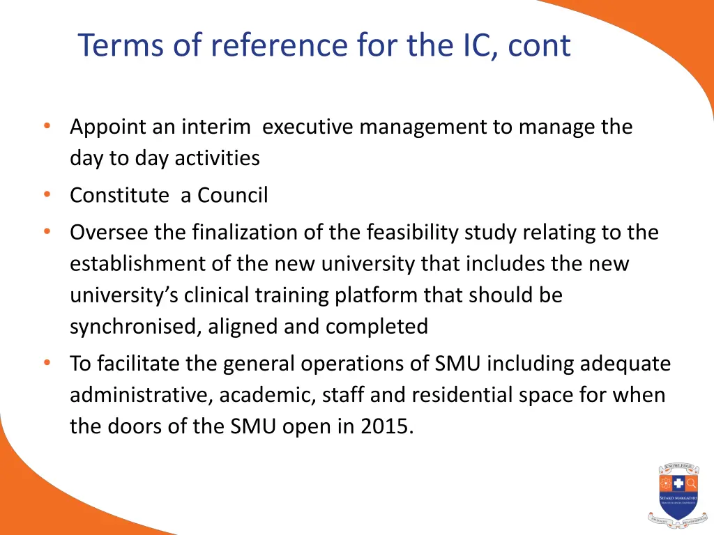 terms of reference for the ic cont