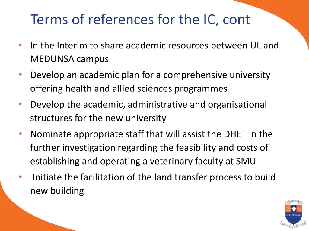 terms of references for the ic cont