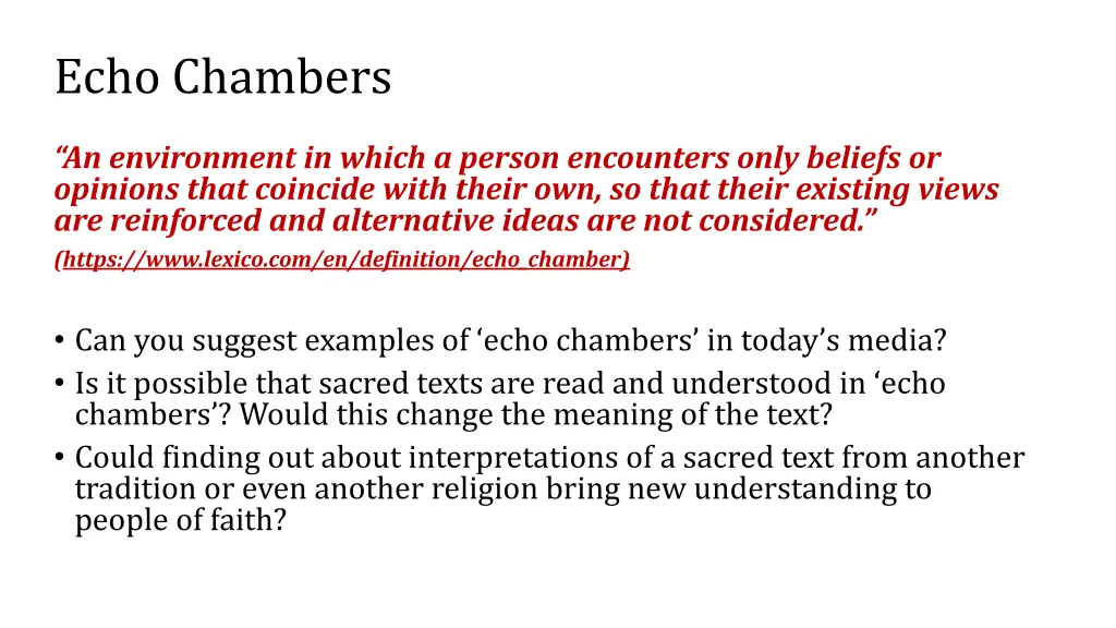 echo chambers