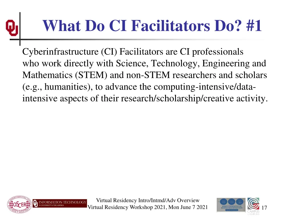 what do ci facilitators do 1