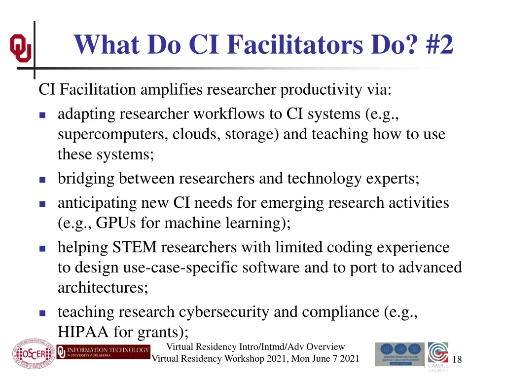what do ci facilitators do 2