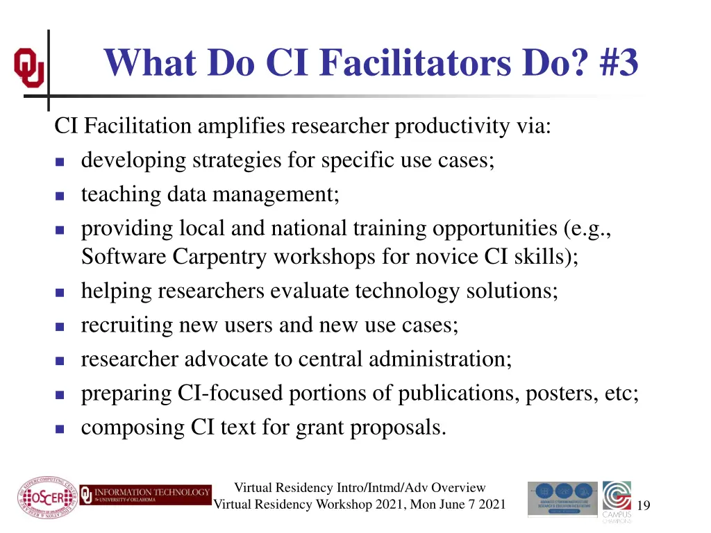 what do ci facilitators do 3