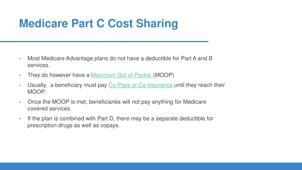 medicare part c cost sharing 1