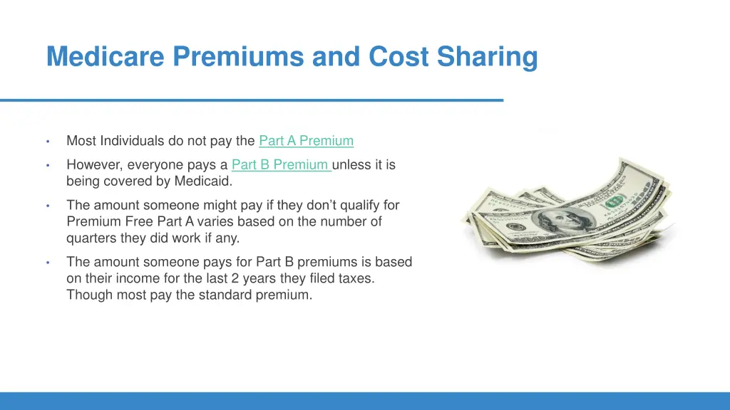 medicare premiums and cost sharing