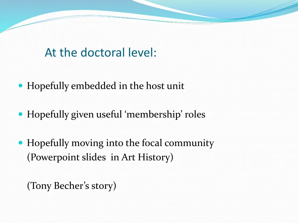 at the doctoral level