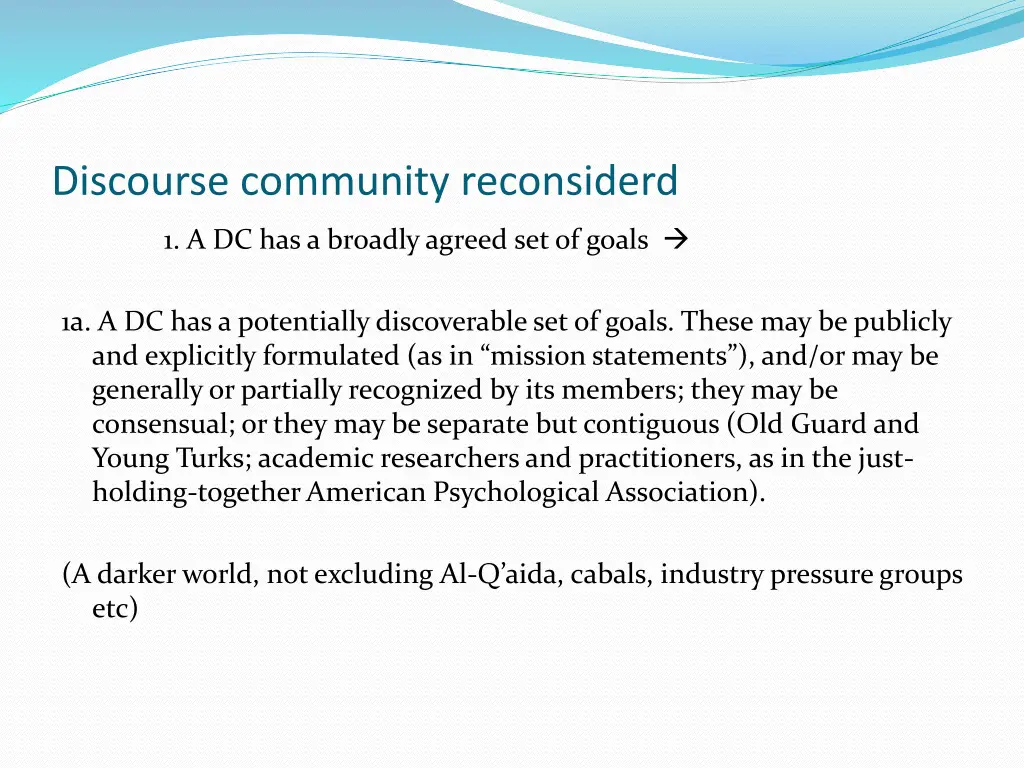 discourse community reconsiderd