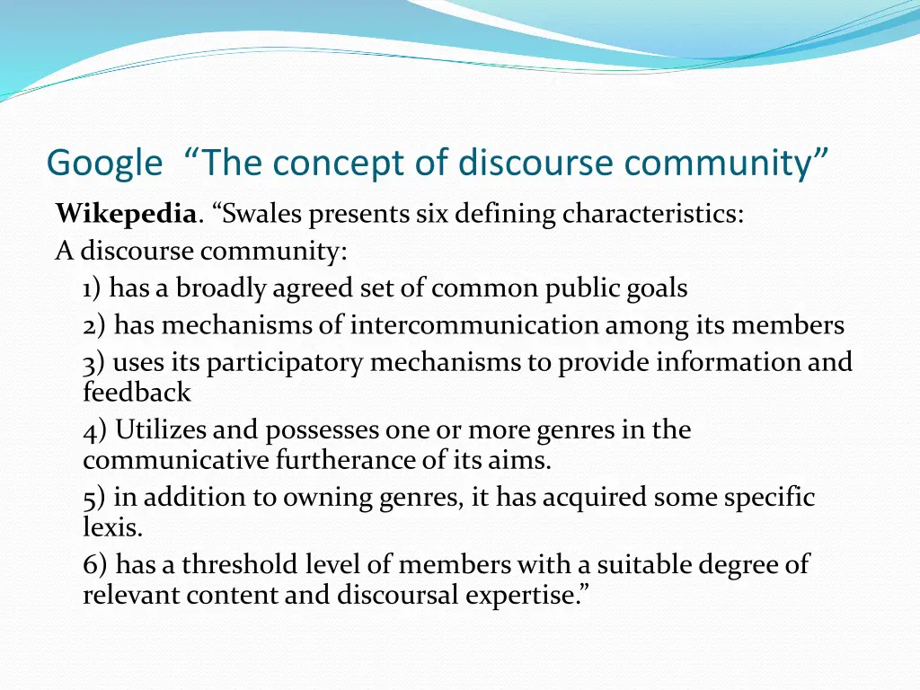 google the concept of discourse community