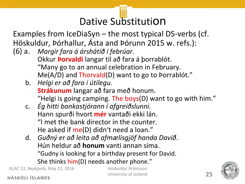 dative substituti on
