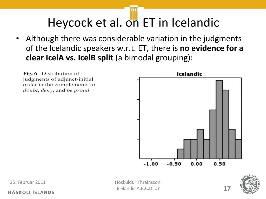 heycock et al on et in icelandic although there