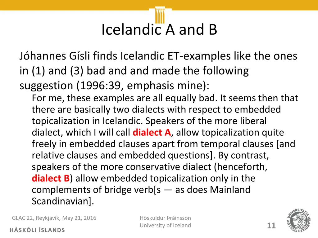 icelandic a and b