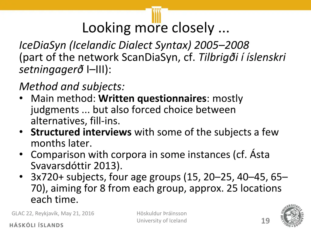 looking more closely icediasyn icelandic dialect