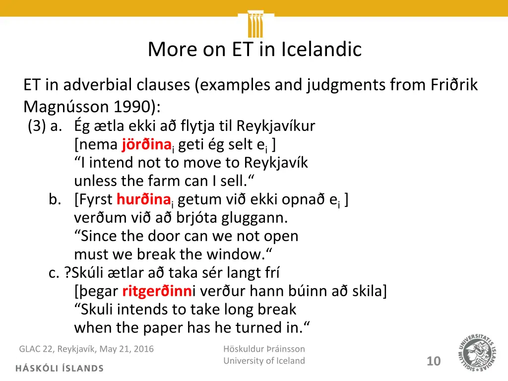 more on et in icelandic