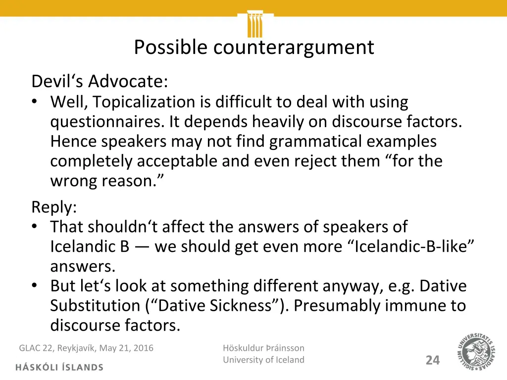 possible counterargument 1