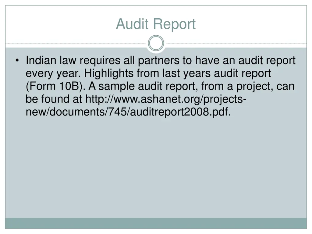 audit report