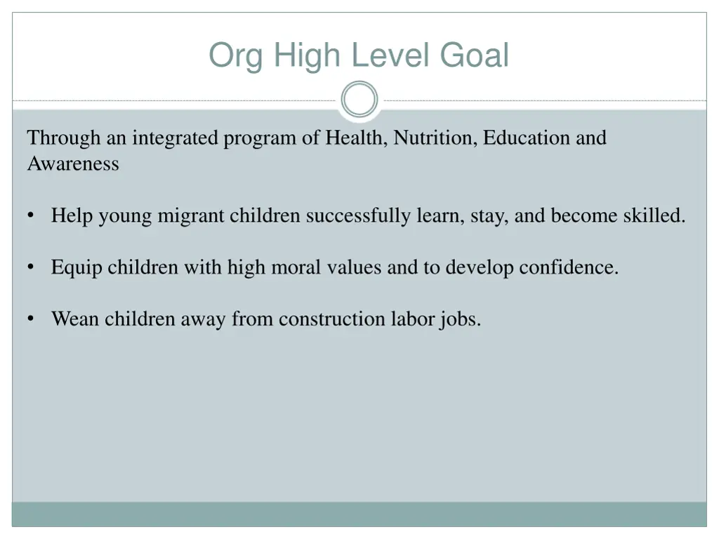 org high level goal