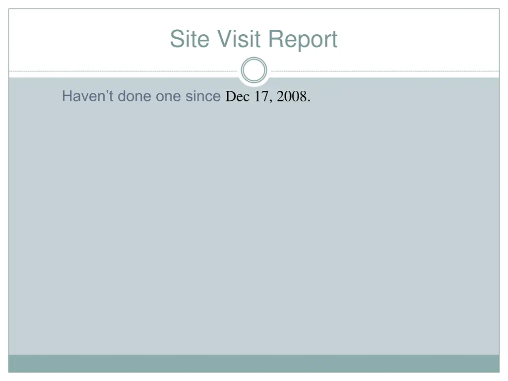 site visit report