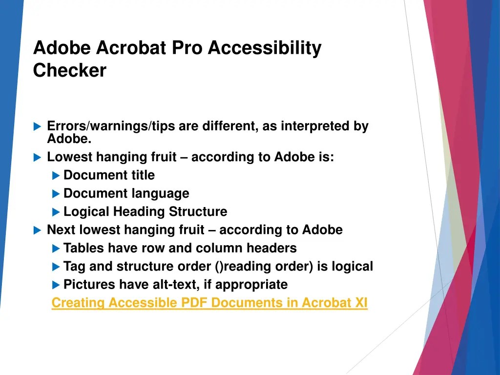 adobe acrobat pro accessibility checker