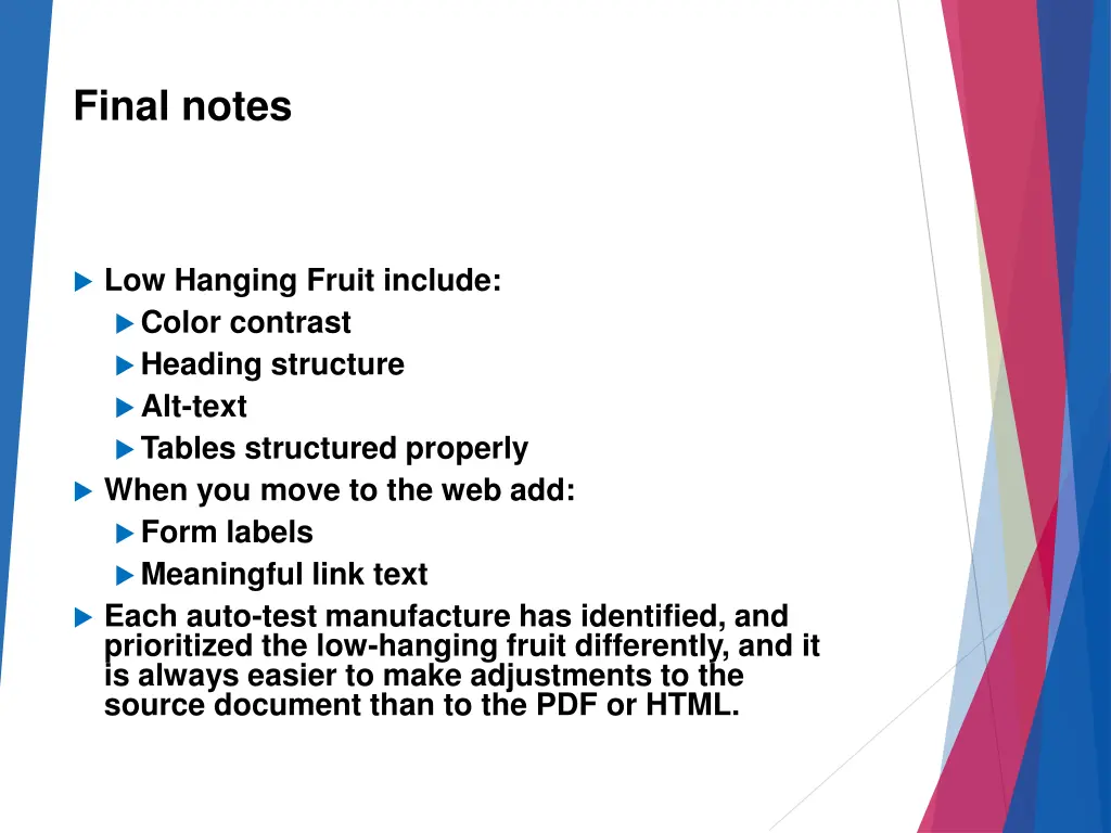 final notes
