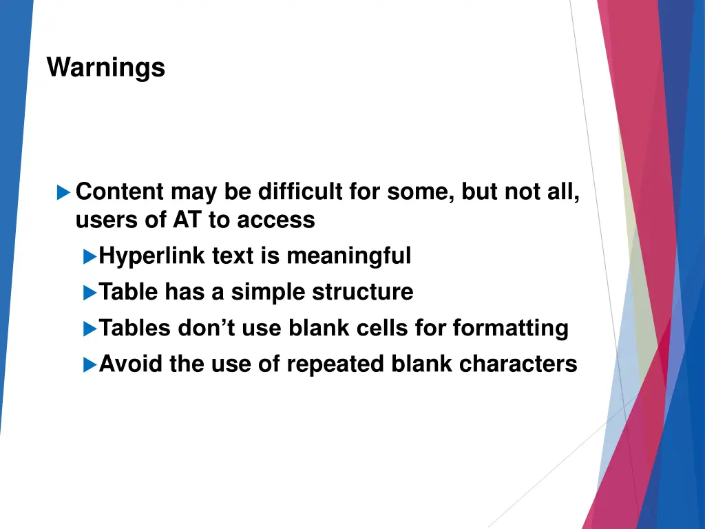 warnings