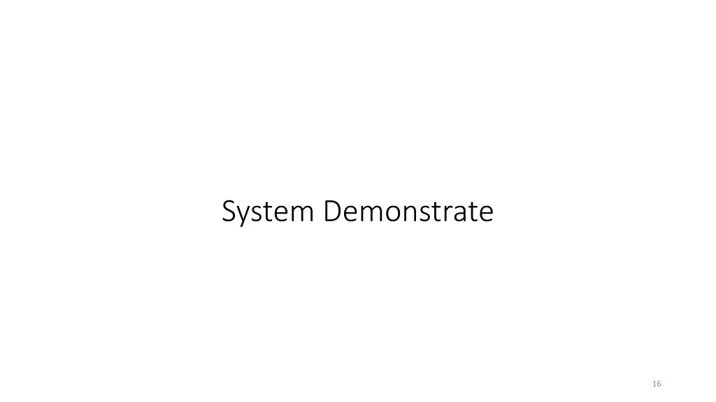 system demonstrate