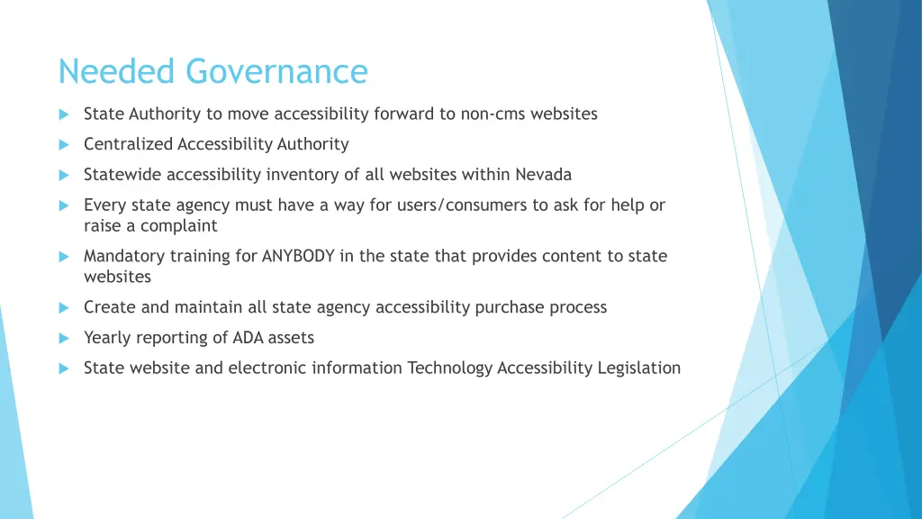 needed governance