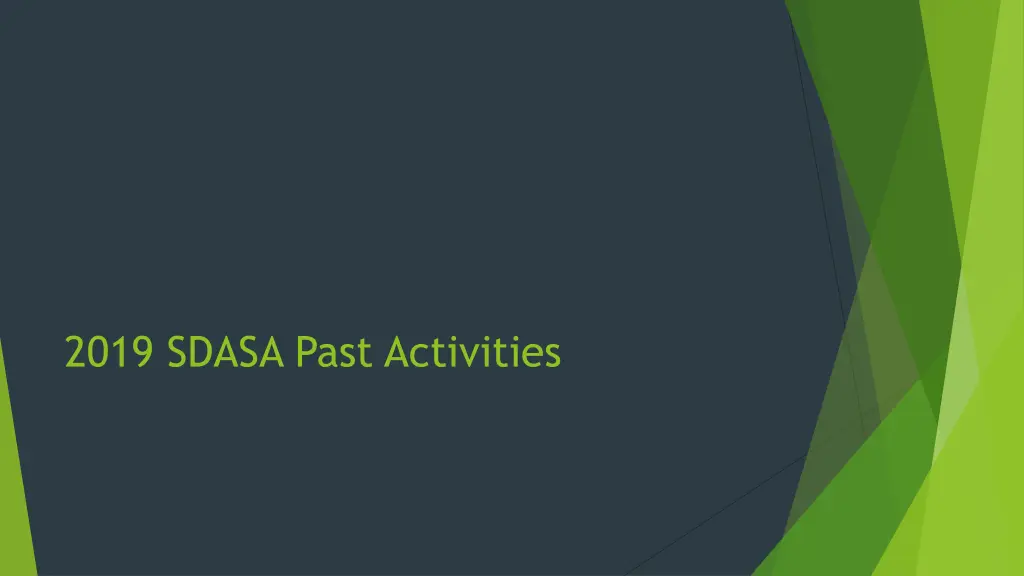 2019 sdasa past activities