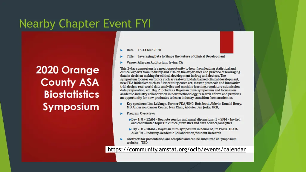 nearby chapter event fyi