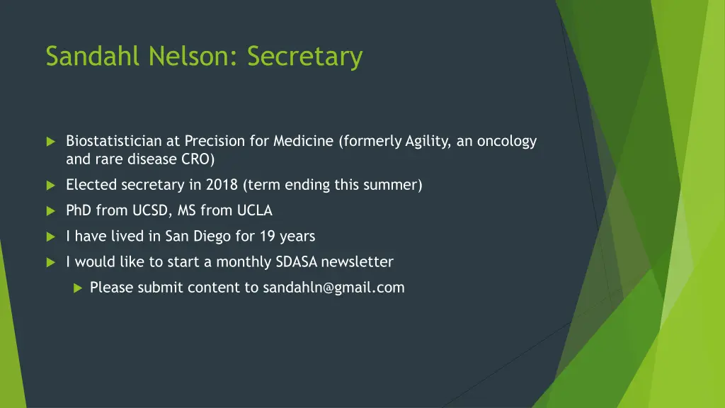 sandahl nelson secretary