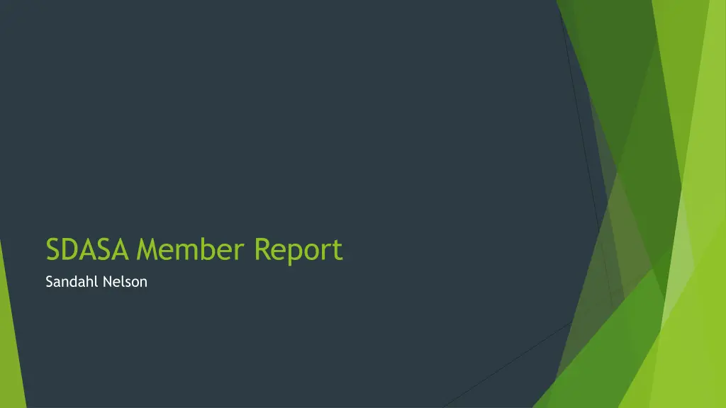 sdasa member report sandahl nelson