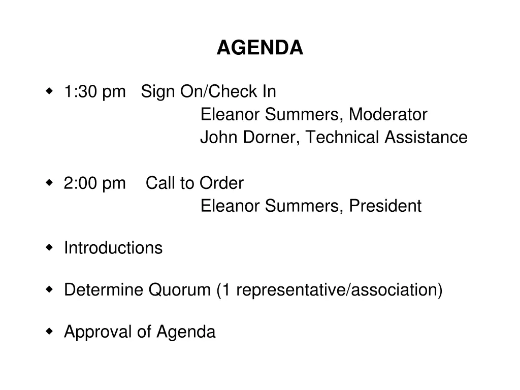 agenda