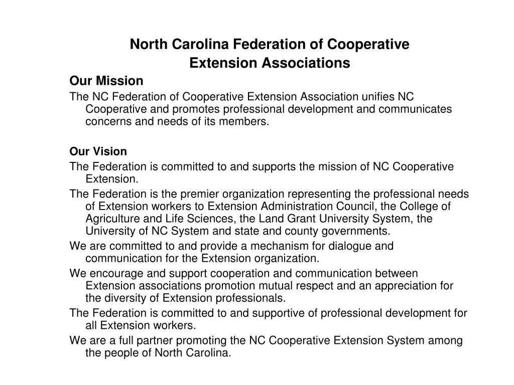north carolina federation of cooperative