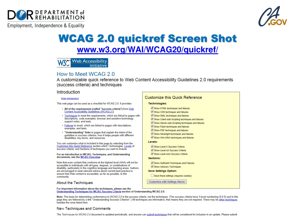 wcag 2 0 quickref screen shot