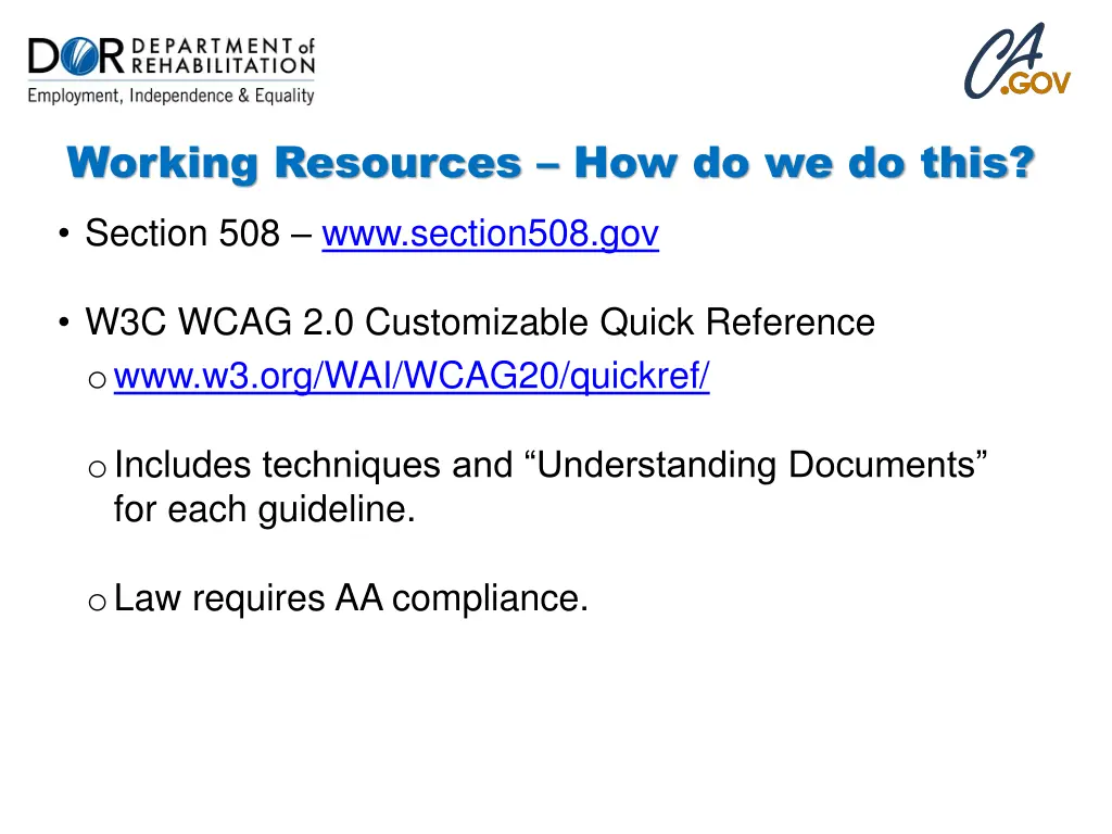 working resources how do we do this 1