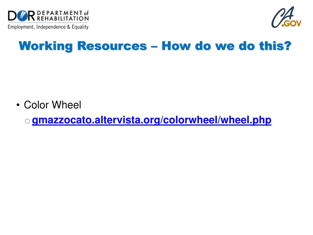 working resources how do we do this