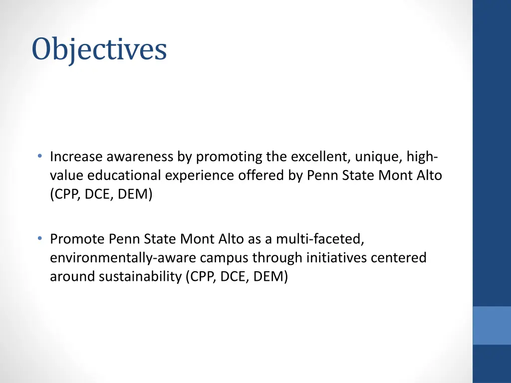objectives