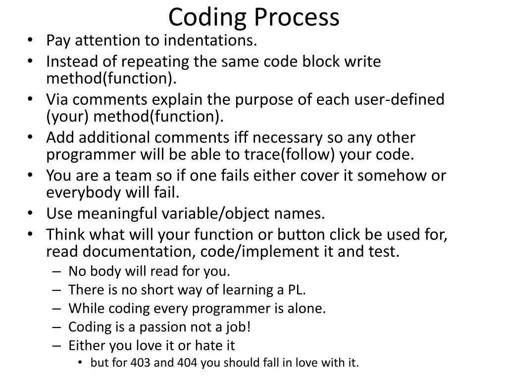 coding process