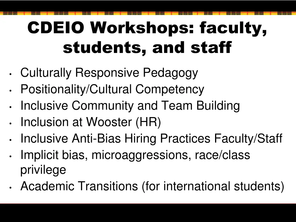 cdeio workshops faculty students and staff
