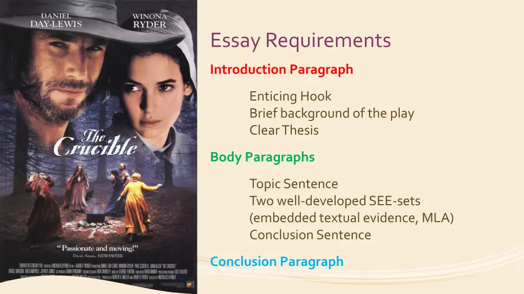 essay requirements