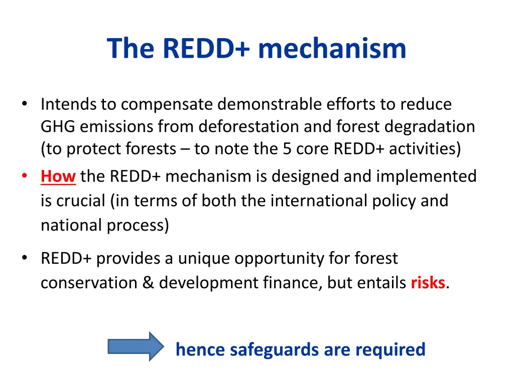 the redd mechanism