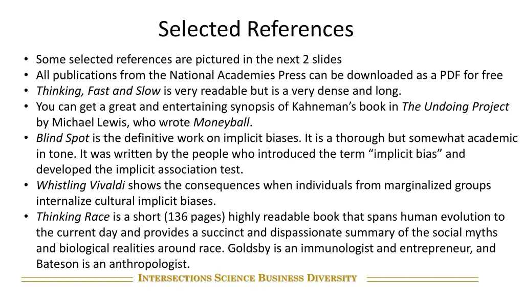selected references